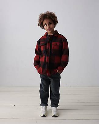 My Little Cozmo Giacca in Misto Lana a Quadri - Rosso/Nero T-shirt